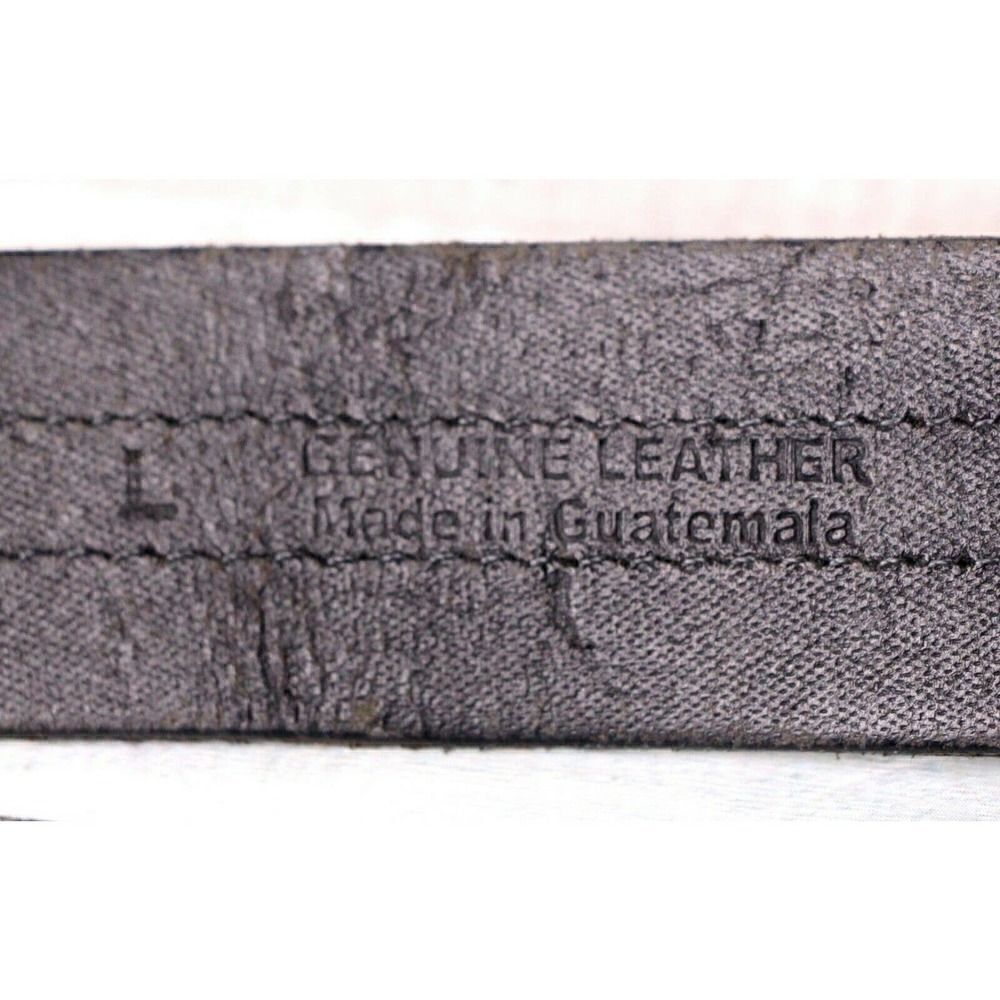 GUATEMALA BLACK GENUINE LEATHER 1.5"Wd STITCHED CASUAL WOMEN'S BELT Sz L (G91 - Picture 9 of 9